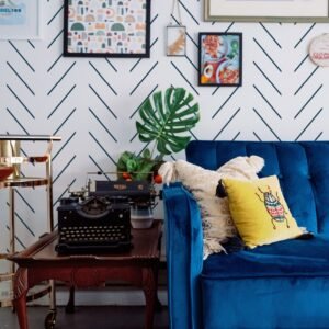 Delicate Herringbone Wallpaper, Scandinavian Design, Removable Self Adhesive