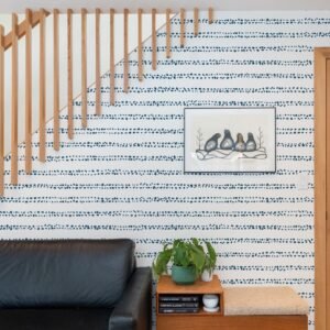 Navy Blue Watercolor Spots Wallpaper, Removable Peel And Stick