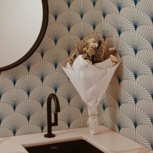 Ocean Theme Scallop Wallpaper, Coastal Design Removable
