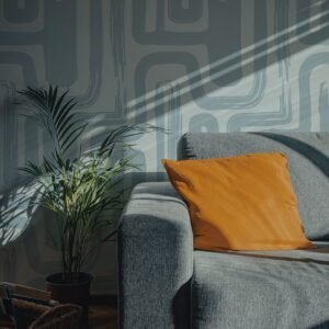 Rain Blue Brush Strokes Removable Wallpaper, Coastal Collection, Self Adhesive