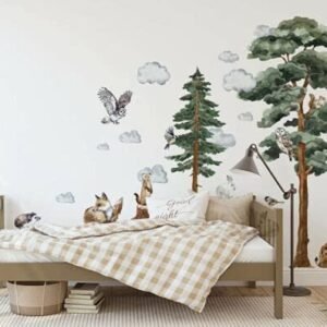 Woodland Forest Animals Big Wall Stickers Nursery Decoration Bedroom Decals